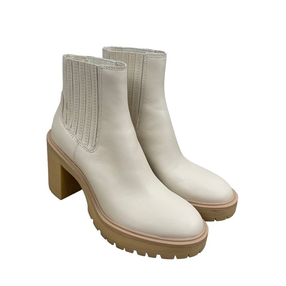 Dolce Vita Caster H2O Ecru Leather Lug Sole Bootie - Picture 10 of 15